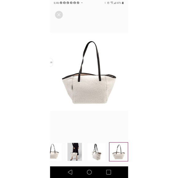 Neiman Marcus Shearling Tote Bag - Picture 3 of 5
